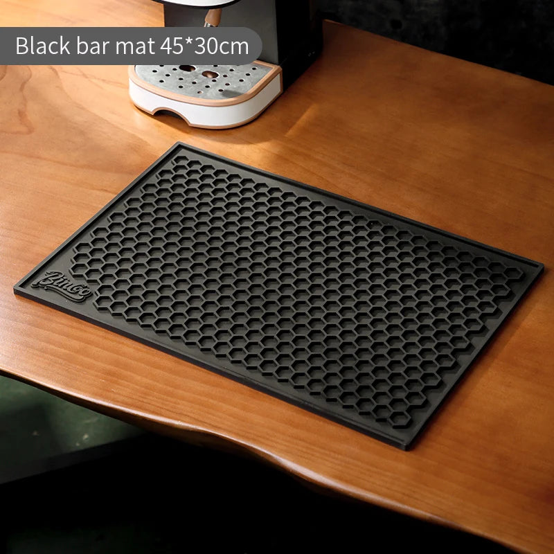 Bincoo 45x30cm Coffee Pressed Powder Mat Drain Mat Bar Mat Non-slip Tabletop Protective Mat Coffee Workbench Supporting Tools