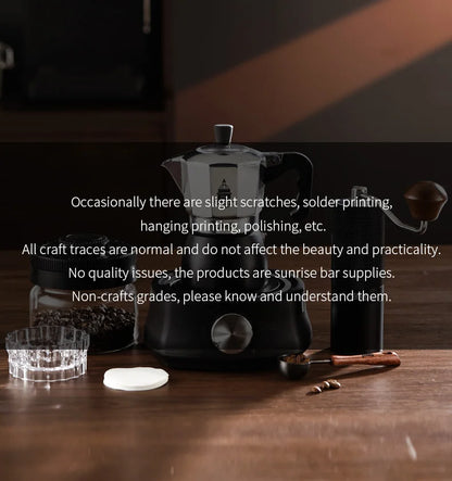 BINCOO Dual Valve Moka Pot Extraction Espresso Maker Hand Brewed Coffee Mocha Pot Italian Home Outdoor Barista Accessories