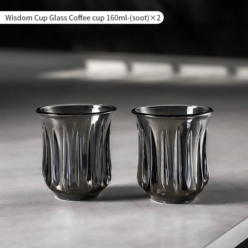 BINCOO 160ml Glass Coffee Cup Drinking Glasses for Espresso Cappuccino Latte Mug Juice Cocktails Home Kitchen Barista Glassware