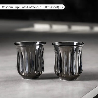 BINCOO 160ml Glass Coffee Cup Drinking Glasses for Espresso Cappuccino Latte Mug Juice Cocktails Home Kitchen Barista Glassware