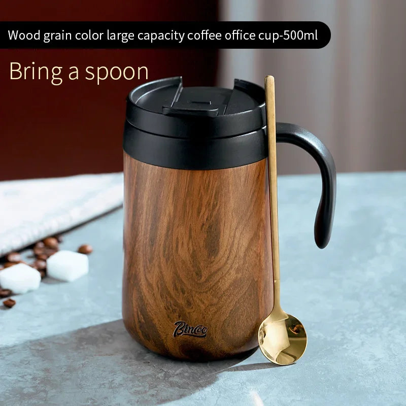 BINCOO-304 Stainless Steel Coffee Mug, Thermal and Cold Insulation Latte Cup, Large-Capacity, Home and Office, 350ml, 500ml