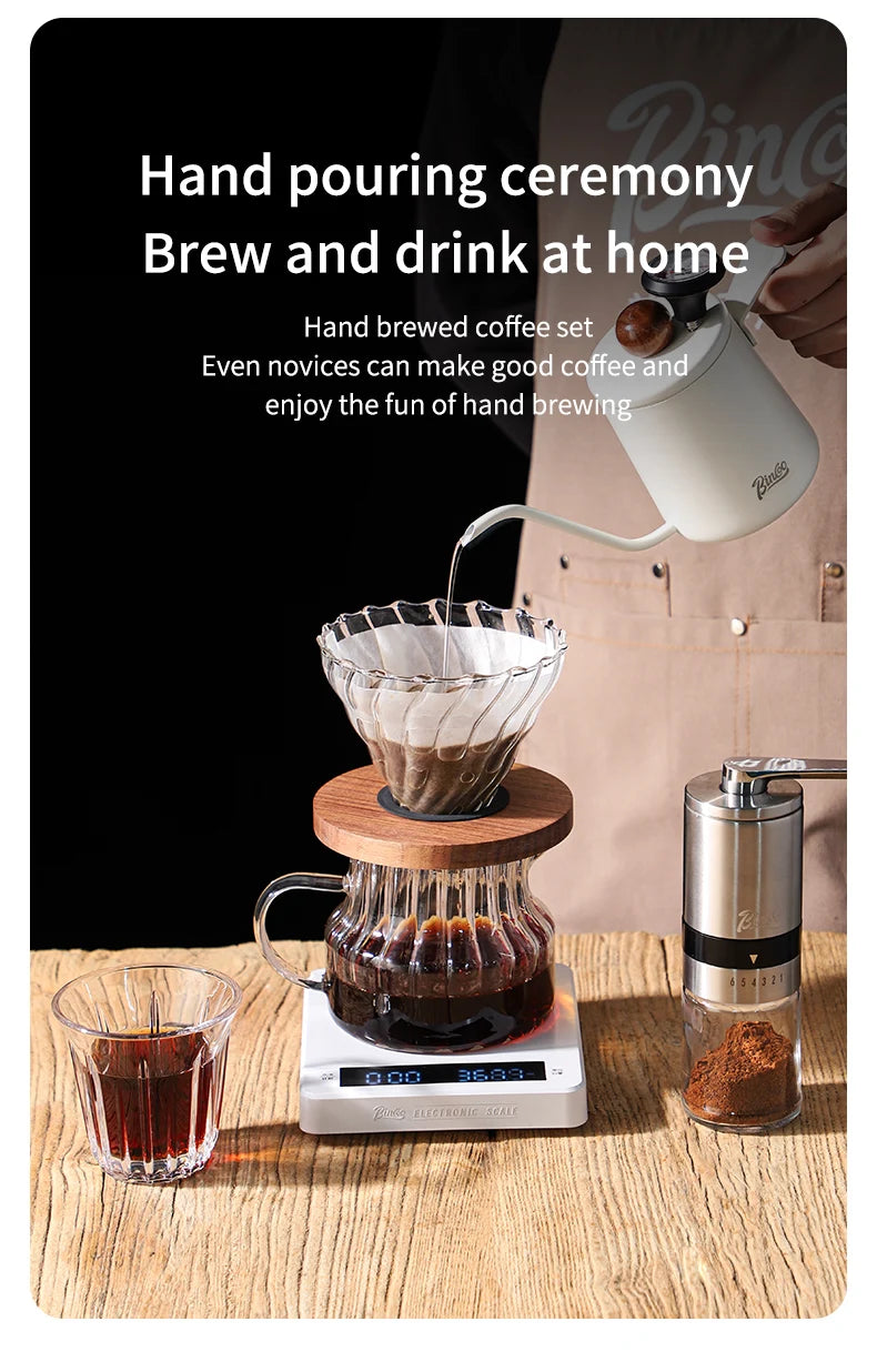Bincoo 500ml Pour Over Coffee Maker Set Glass Carafe Coffee with Glass Coffee Filter Drip Coffee Maker Set for Home or Office