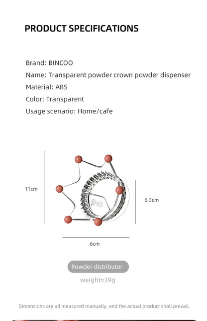 Bincoo Crown Style Coffee Distributor for Moka Pot, Powder Filling & Tamping Tool, Barista Accessory with Leveling Base