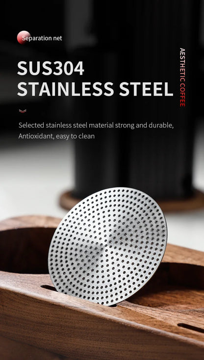 Bincoo-Stainless Steel Espresso Extraction Filter, Secondary Water Separation Net, Espresso Machine Handle, Powder Bowl