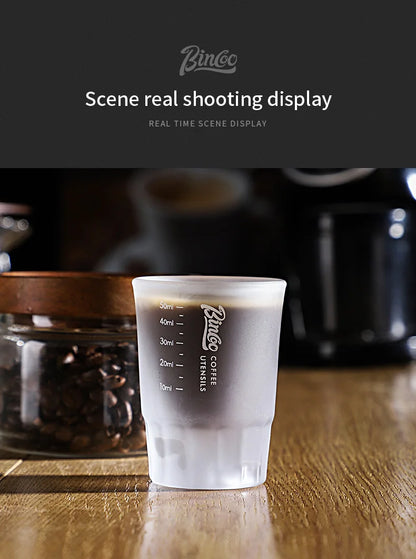 BINCOO Espresso Glass Measuring Cup 50ML Clear Shot Glasses Coffee Mugs Set Espresso Measuring Cup Tools Milk Frothing Pitcher