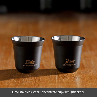 Bincoo 304 Stainless Steel Espresso Mugs 80ML Coffee Cups Insulated Double Wall Heat-insulating Safe Small Capacity Drink Cups