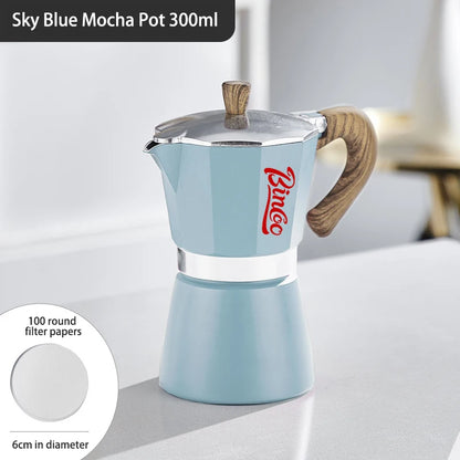 Bincoo Coffee Moka Pot Aluminum 300ml Mocha Pot Classic Italian Espresso Pot Kitchen Home Barista Coffee Machine Accessories