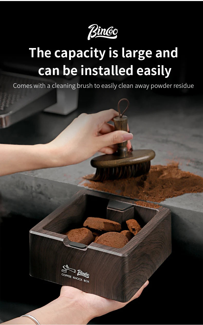 Bincoo Coffee Knock Box for Espresso Machines, Commercial Barista Pucks Disposal Bin with Handle, Home/Cafe Countertop Use