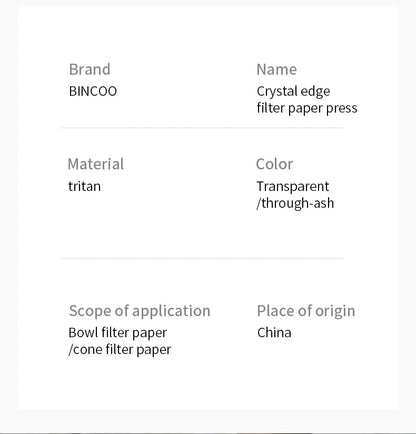 Bincoo Universal Bowl Shape Cone Coffee Filter With Tritan Holder Heat Resistant Paper Filters For Pour Over Brewing