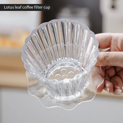 Bincoo  Basket Coffee Dripper Crystal Eye Pour Over Coffee Filter Tritan 1-2Cups Coffee Maker Flat Bottom Increase Uniformity
