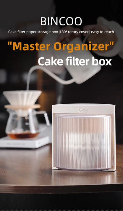 BINCOO Coffee Filter Paper Storage Box Rack Cake Filter Paper Holder Mocha Pot Filter Paper Dust-proof Storage Box Barista Tools