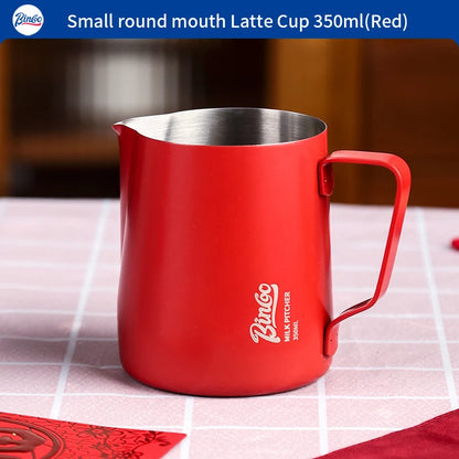Bincoo Pointed Spout Milk Frothing Pitcher, 350ml/600ml Stainless Steel Latte Art Cup, Professional Coffee Steaming Jug