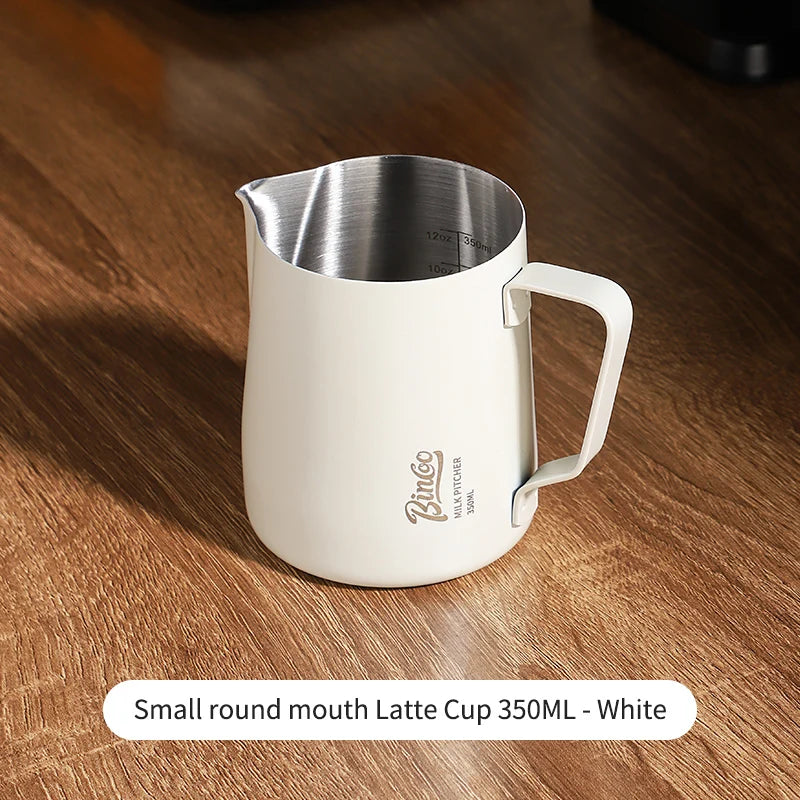 350/600ML Coffee Milk Frothing Pitcher Jug 304 Stainless Steel Precise Scale High Quality Latte Barista Professional CafeUtensil
