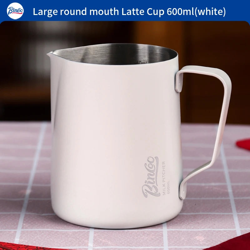 Bincoo Pointed Spout Milk Frothing Pitcher, 350ml/600ml Stainless Steel Latte Art Cup, Professional Coffee Steaming Jug