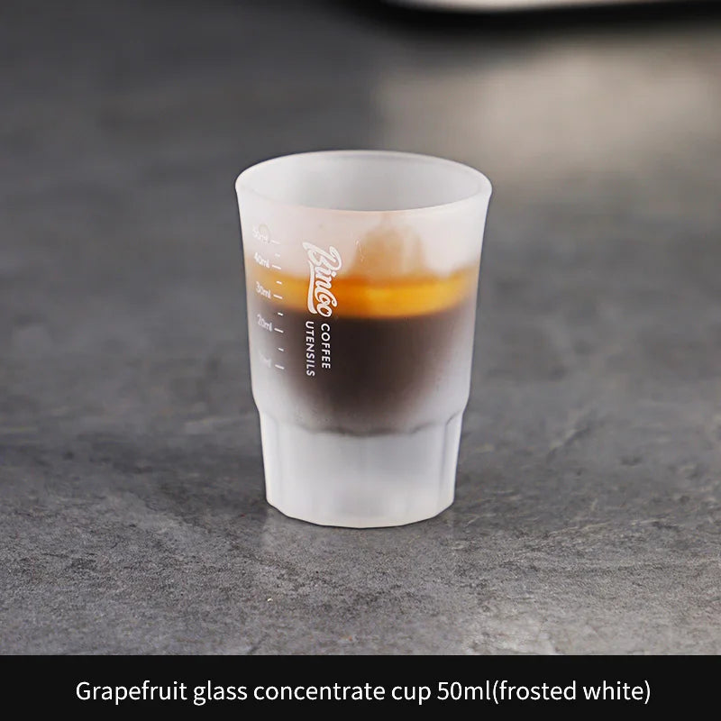 BINCOO Espresso Glass Measuring Cup 50ML Clear Shot Glasses Coffee Mugs Set Espresso Measuring Cup Tools Milk Frothing Pitcher