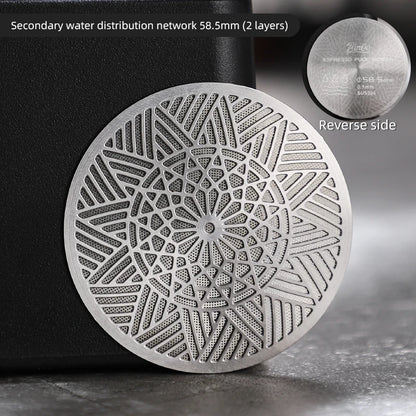 Secondary water distribution network Italian coffee handle, sintered plate, stainless steel extraction filter, three-layer 51/58