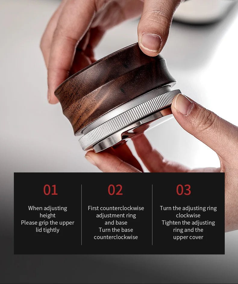 BINCOO 51/58mm 30Ib Constant Pressure Coffee Tamper & Distributor with Tamping Base Espresso Tamper Set Home Barista Accessories