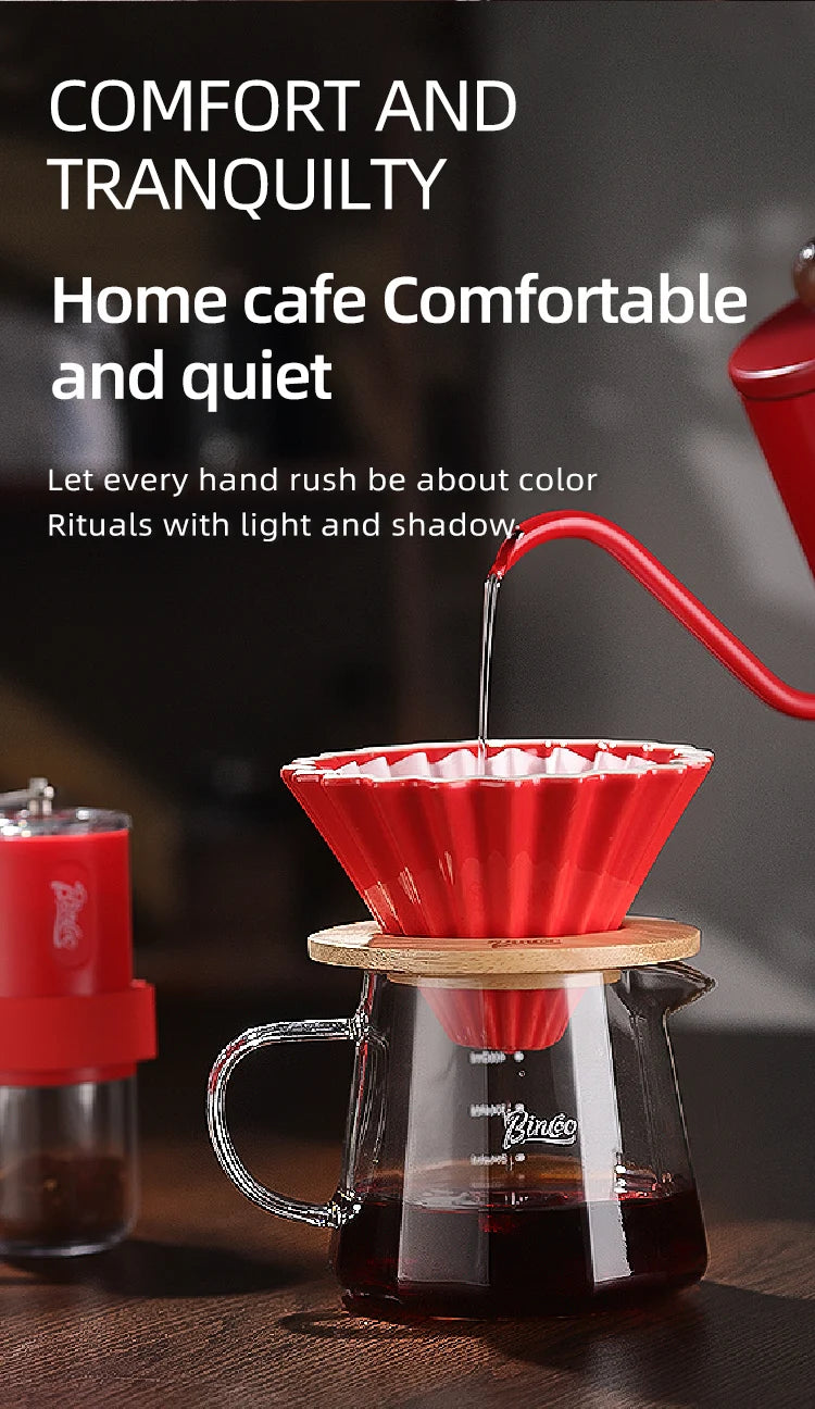 BINCOO 350ml/600ml Coffee Filter Cup Hand Brew Coffee Pot Coffee Sharing Pot Reusable Funnel Dripper Filter Coffee Utensils Set