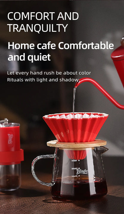 BINCOO 350ml/600ml Coffee Filter Cup Hand Brew Coffee Pot Coffee Sharing Pot Reusable Funnel Dripper Filter Coffee Utensils Set