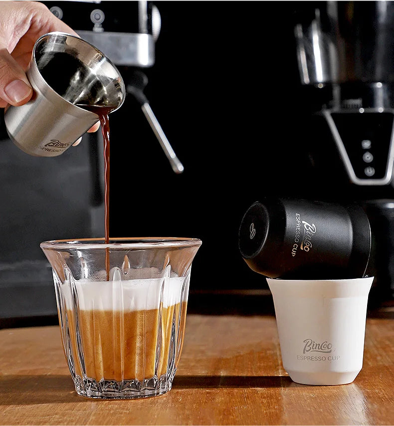 Bincoo 304 Stainless Steel Espresso Mugs 80ML Coffee Cups Insulated Double Wall Heat-insulating Safe Small Capacity Drink Cups