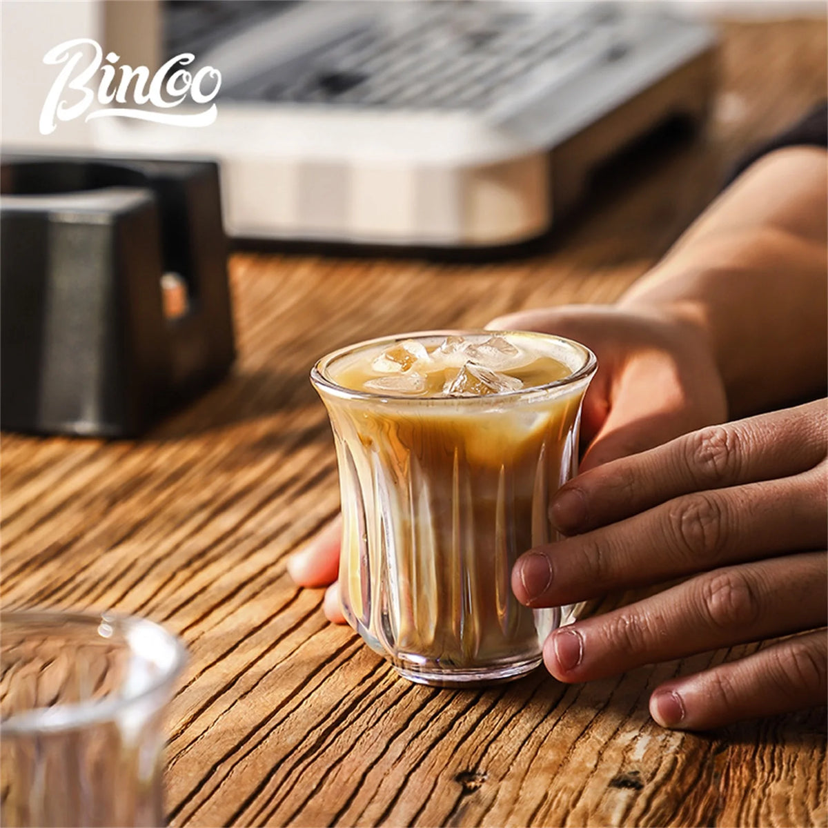 BINCOO 160ml Glass Coffee Cup Drinking Glasses for Espresso Cappuccino Latte Mug Juice Cocktails Home Kitchen Barista Glassware
