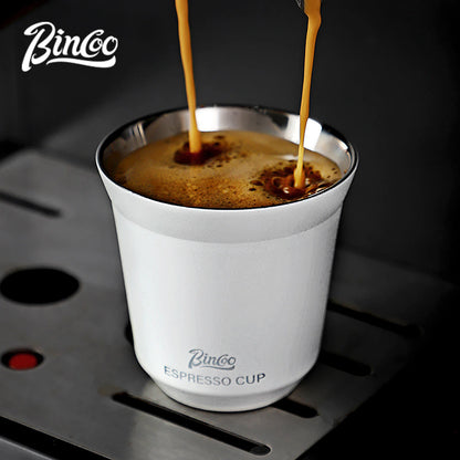 Bincoo 304 Stainless Steel Espresso Mugs 80ML Coffee Cups Insulated Double Wall Heat-insulating Safe Small Capacity Drink Cups