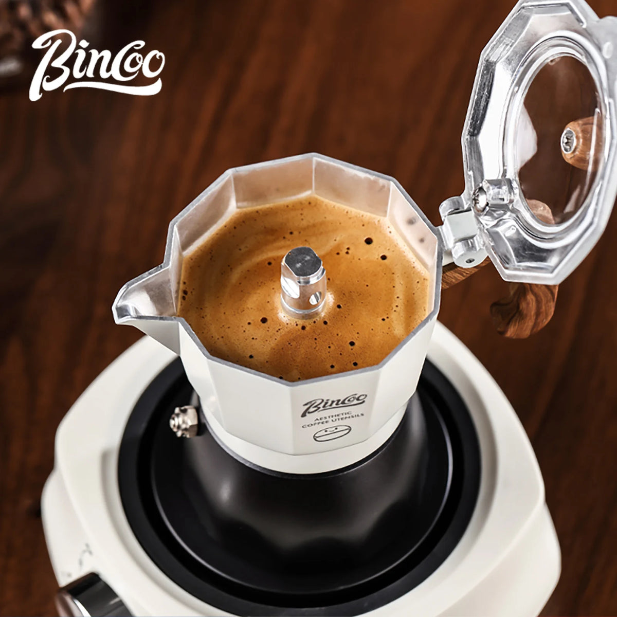 Bincoo Dual Valve Moka Pot Set , Espresso Coffee Maker, Portable Home Machine, Outdoor Use