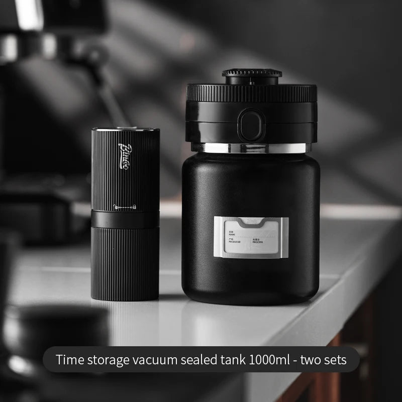 Bincoo Coffee Bean Vacuum Sealed Tank Stainless Steel Grain Tea Nut Keep Fresh Storage Jars Kitchen Airtight Sealed Cans 1000ML