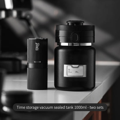 Bincoo Coffee Bean Vacuum Sealed Tank Stainless Steel Grain Tea Nut Keep Fresh Storage Jars Kitchen Airtight Sealed Cans 1000ML