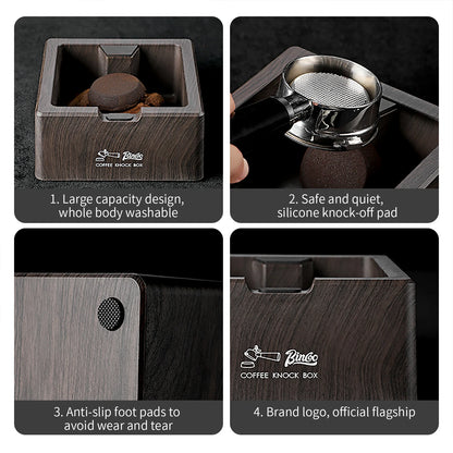 Bincoo Coffee Knock Box for Espresso Machines, Commercial Barista Pucks Disposal Bin with Handle, Home/Cafe Countertop Use