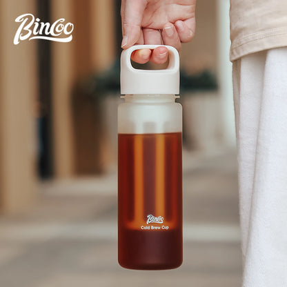 BINCOO Hand Brewed Cold Extraction Bottle Portable Cold Brew Coffee Pot Accompanying Cup Outdoor Lemon Juice Smoothie Filter Cup