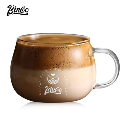 Bincoo 280ml Heat Resistant High Borosilicate Glass Mug Coffee Cup with Handle Office Tea Milk Water Cup Clear Cups Espresso mug