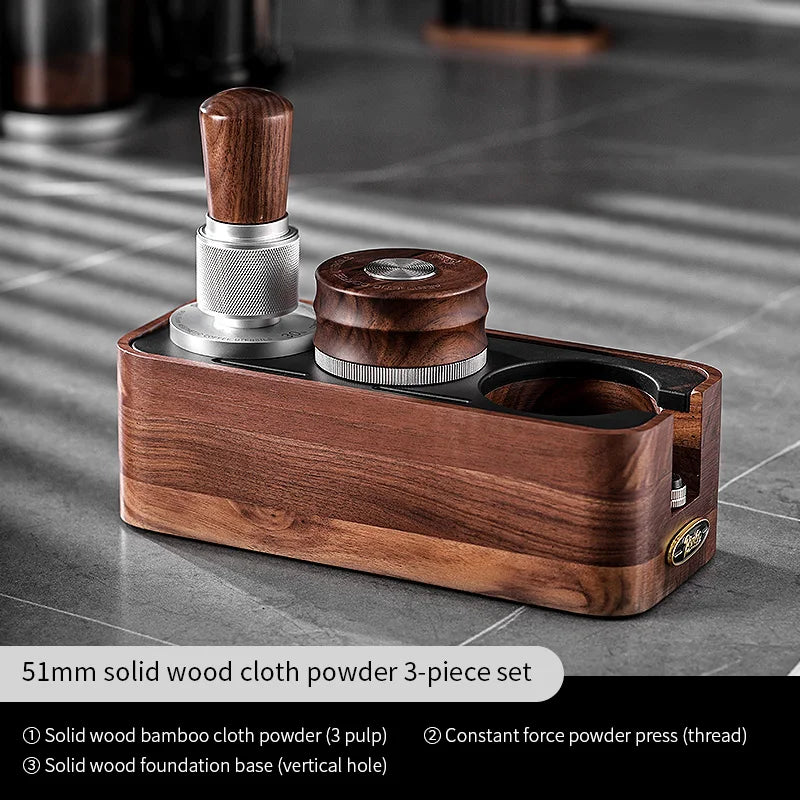 BINCOO 51/58mm 30Ib Constant Pressure Coffee Tamper & Distributor with Tamping Base Espresso Tamper Set Home Barista Accessories