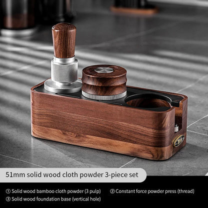 BINCOO 51/58mm 30Ib Constant Pressure Coffee Tamper & Distributor with Tamping Base Espresso Tamper Set Home Barista Accessories