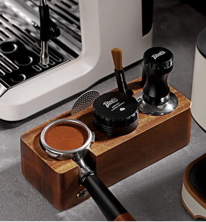 Bincoo-Walnut Coffee Press Base, Powder Distributor Set, Italian Handle, Universal Appliance Tool, Storage Base, 51mm, 58mm
