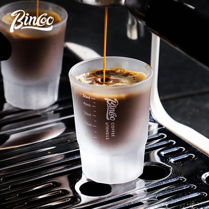 BINCOO Espresso Glass Measuring Cup 50ML Clear Shot Glasses Coffee Mugs Set Espresso Measuring Cup Tools Milk Frothing Pitcher
