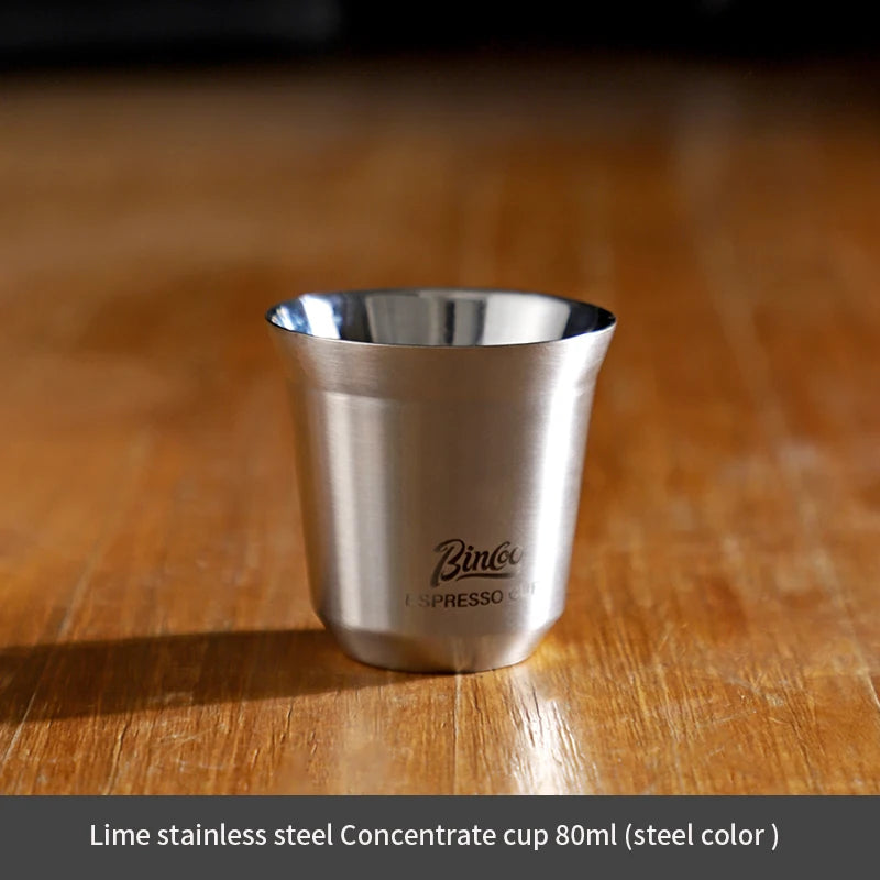 Bincoo 304 Stainless Steel Espresso Mugs 80ML Coffee Cups Insulated Double Wall Heat-insulating Safe Small Capacity Drink Cups