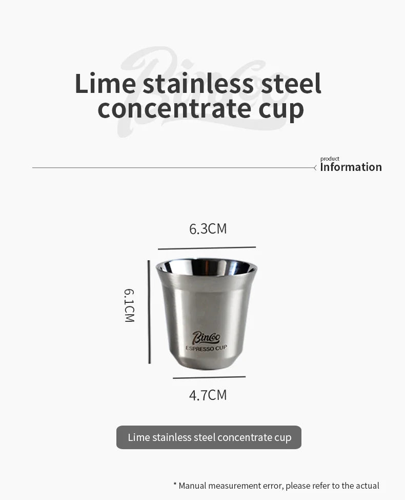 Bincoo 304 Stainless Steel Espresso Mugs 80ML Coffee Cups Insulated Double Wall Heat-insulating Safe Small Capacity Drink Cups