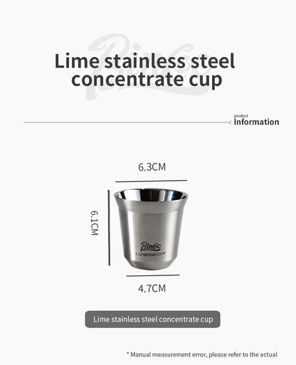 Bincoo 304 Stainless Steel Espresso Mugs 80ML Coffee Cups Insulated Double Wall Heat-insulating Safe Small Capacity Drink Cups