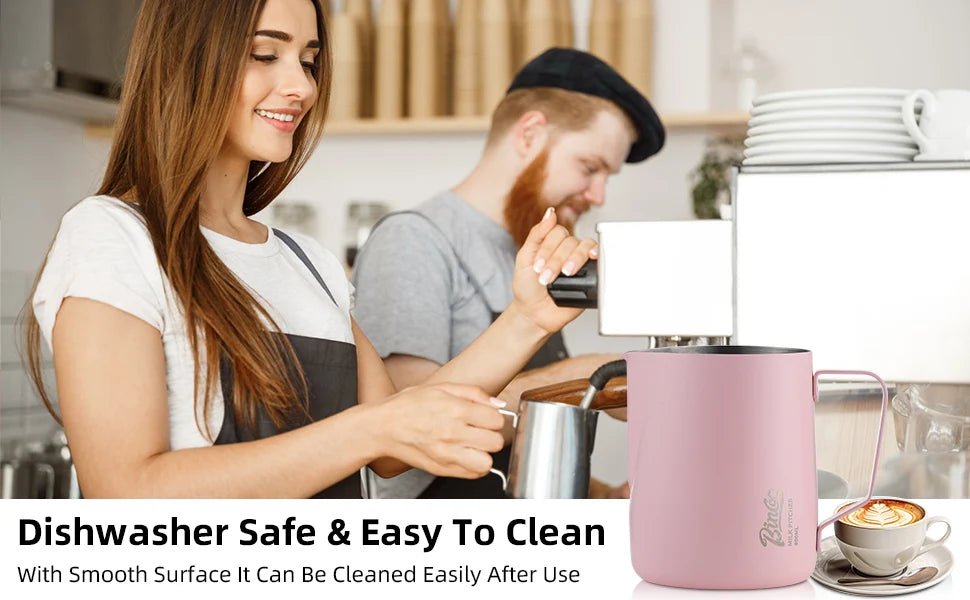 Bincoo Pointed Spout Milk Frothing Pitcher, 350ml/600ml Stainless Steel Latte Art Cup, Professional Coffee Steaming Jug