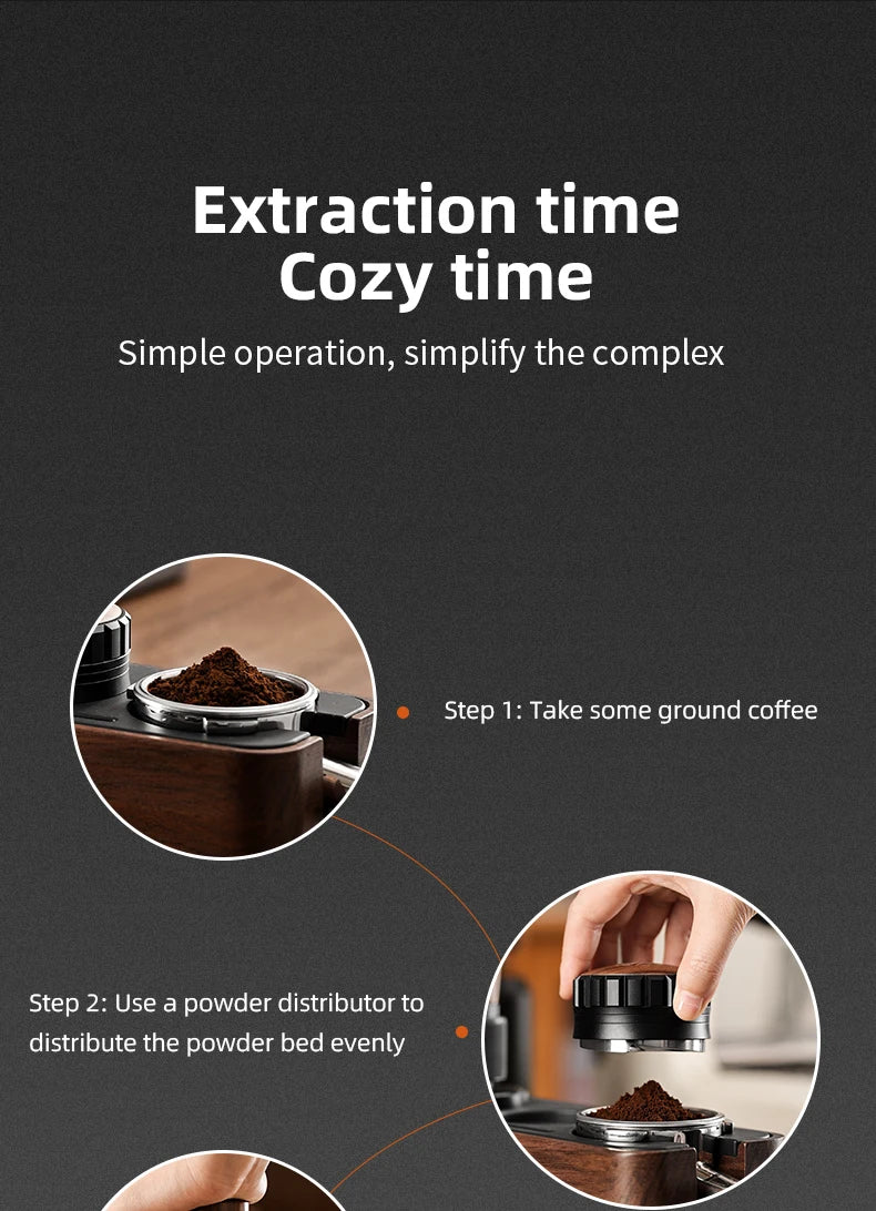 Bincoo Solid Wood Coffee Tamping Stand, Fits 51/58mm Portafilters, Espresso Distributor Base, Barista Tool