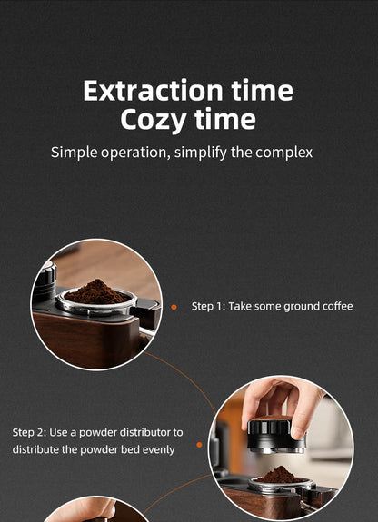 Bincoo Solid Wood Coffee Tamping Stand, Fits 51/58mm Portafilters, Espresso Distributor Base, Barista Tool