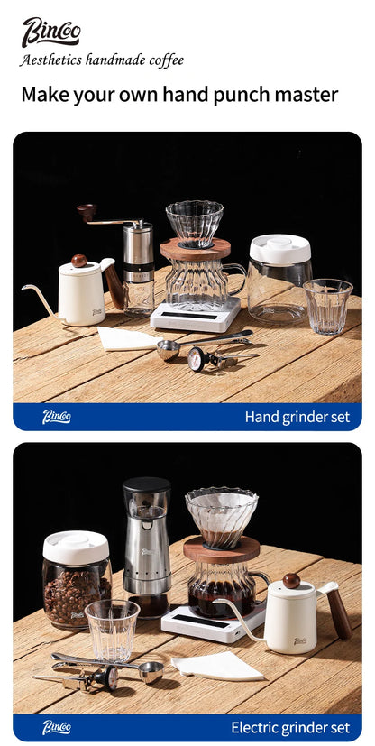 Bincoo 500ml Pour Over Coffee Maker Set Glass Carafe Coffee with Glass Coffee Filter Drip Coffee Maker Set for Home or Office
