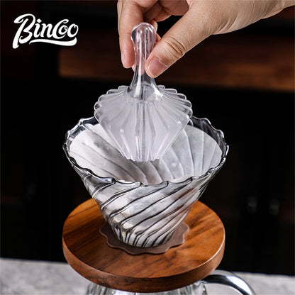 Bincoo Universal Bowl Shape Cone Coffee Filter With Tritan Holder Heat Resistant Paper Filters For Pour Over Brewing