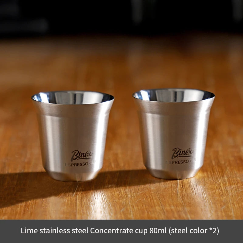 Bincoo 304 Stainless Steel Espresso Mugs 80ML Coffee Cups Insulated Double Wall Heat-insulating Safe Small Capacity Drink Cups