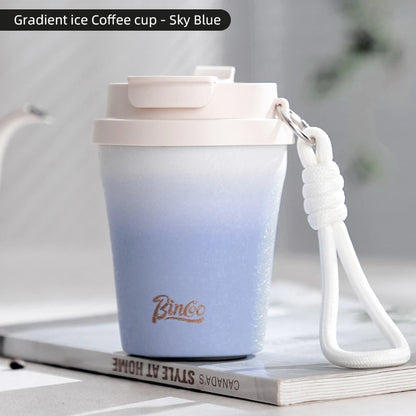Coffee Insulated Cup 280ML Outdoor Portable Ice Cup Travel Coffee Mug Spill Proof With Lid Car Direct Drinking Thermos Cup