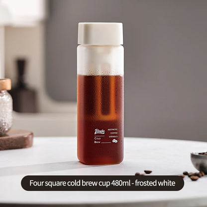 BINCOO Hand Brewed Cold Extraction Bottle Portable Cold Brew Coffee Pot Accompanying Cup Outdoor Lemon Juice Smoothie Filter Cup