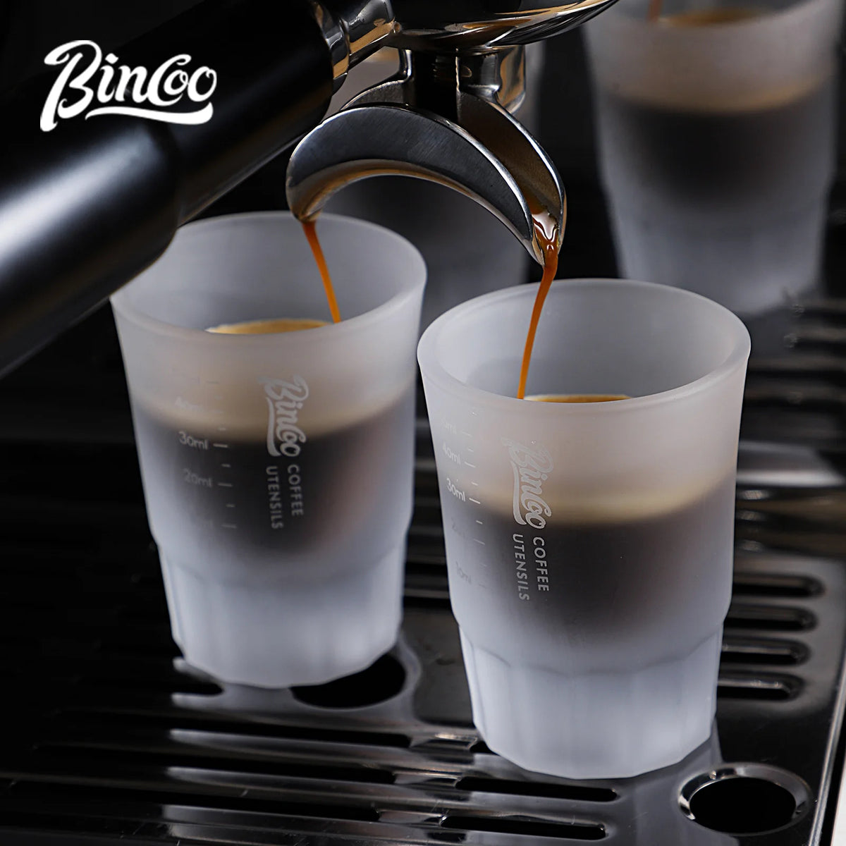 BINCOO Espresso Glass Measuring Cup 50ML Clear Shot Glasses Coffee Mugs Set Espresso Measuring Cup Tools Milk Frothing Pitcher