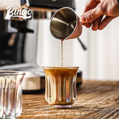 BINCOO 160ml Glass Coffee Cup Drinking Glasses for Espresso Cappuccino Latte Mug Juice Cocktails Home Kitchen Barista Glassware