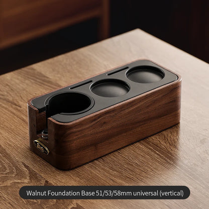 Bincoo Solid Wood Coffee Tamping Stand, Fits 51/58mm Portafilters, Espresso Distributor Base, Barista Tool
